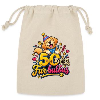 Fur-bulous 50th Celebration - Reusable Gift Bag - Natural - Front