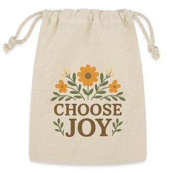 Floral Joy Inspirational Design - Reusable Gift Bag - Natural - Front