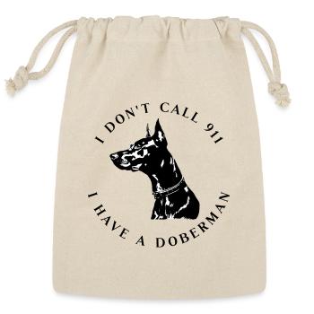 Bold Black and White Dog Portrait - Reusable Gift Bag - Natural - Front