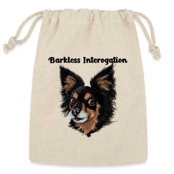 Silent Stare: Fluffy’s Barkless Interrogation Begi - Reusable Gift Bag - Natural - Front
