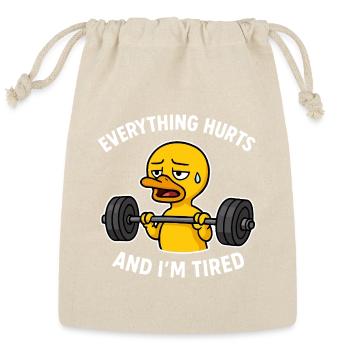 Relatable Sad Duck Fitness Design - Reusable Gift Bag - Natural - Front