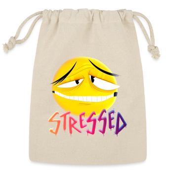 Stressed Face - Reusable Gift Bag - Natural - Front