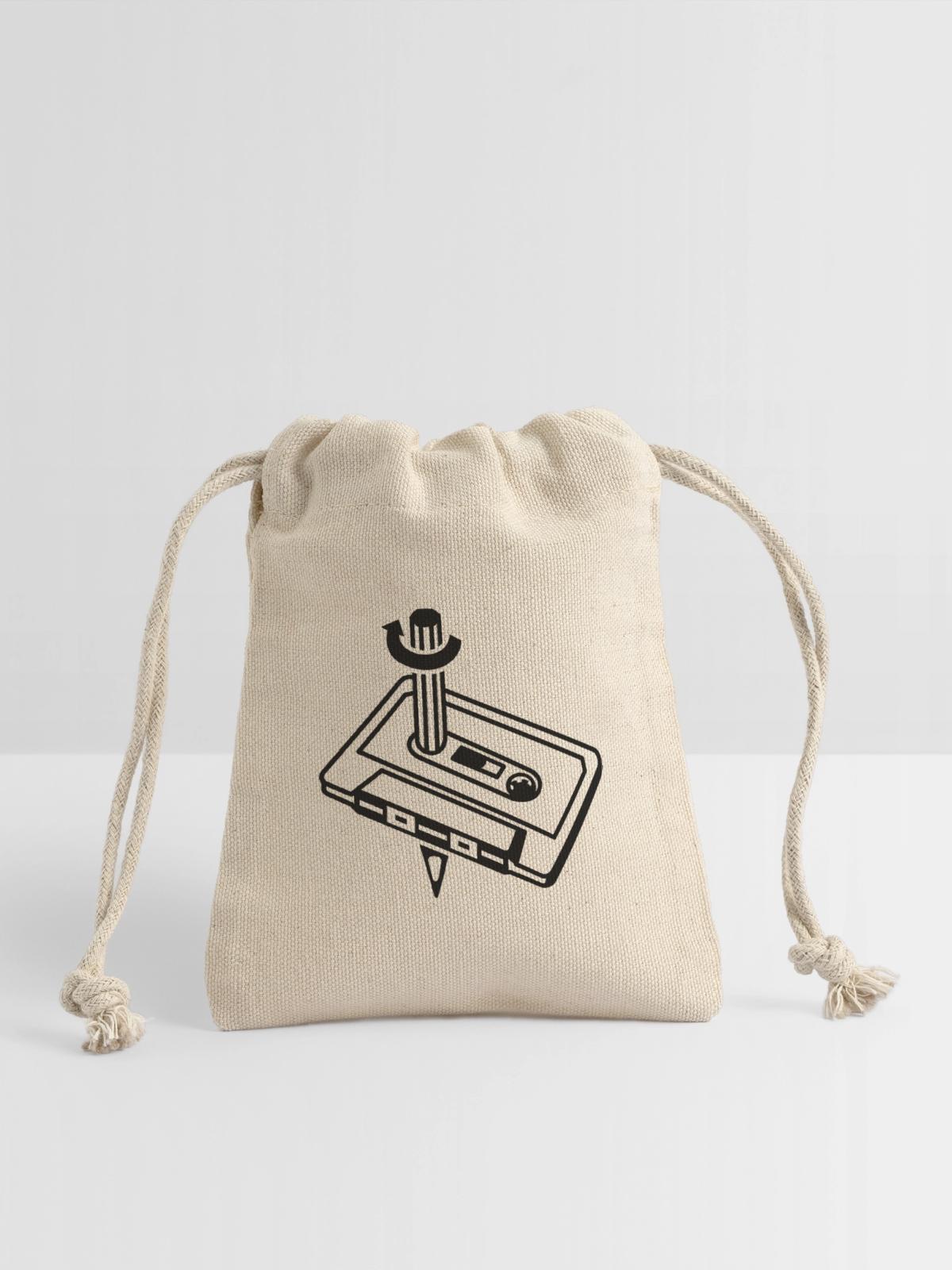 Unique Cassette Mixtape Relationship - Reusable Gift Bag - Natural - Front