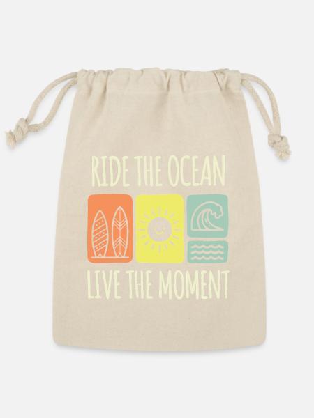 Ride the Ocean Live the Moment - Reusable Gift Bag - Natural