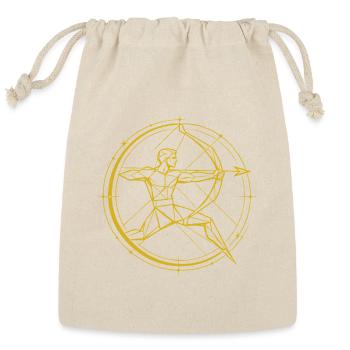 Geometric Vitruvian Circle - Reusable Gift Bag - Natural - Front