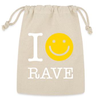 I LOVE RAVE - Reusable Gift Bag - Natural - Front