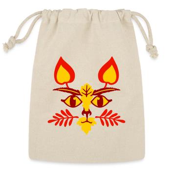 Amazing_Autumn_Leaves_Cat - Reusable Gift Bag - Natural - Front