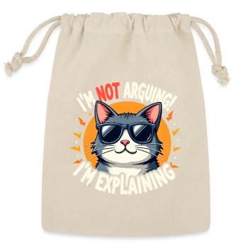 Cool Cat Not Arguing I'm Explaining - Reusable Gift Bag - Natural - Front