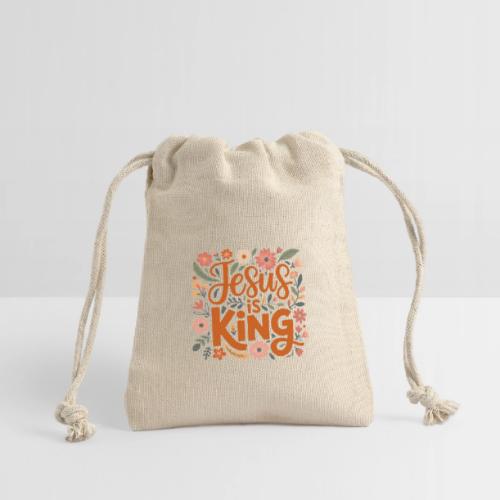 Jesus Is King – Floral Christian Typography Design - Reusable Gift Bag