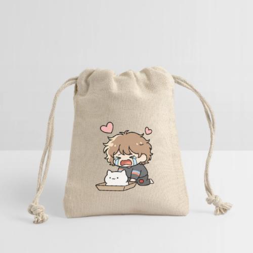 Crying Chibi Boy with Stray Cat - Reusable Gift Bag