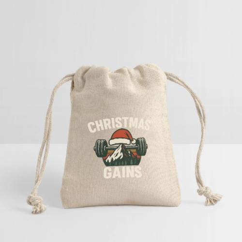 Christmas Gains – Santa Barbell Power - Reusable Gift Bag