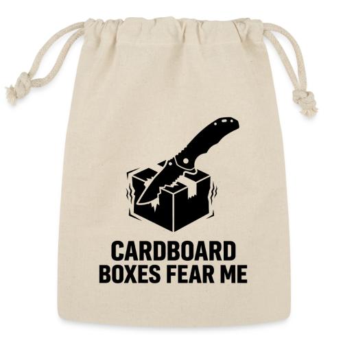 Cardboard Boxes Fear Me - Funny EDC Pocket Knife - Reusable Gift Bag