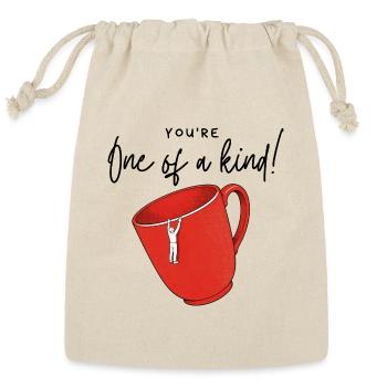 You’re One of a Kind - Unique Red Mug Illustration - Reusable Gift Bag - Natural - Front