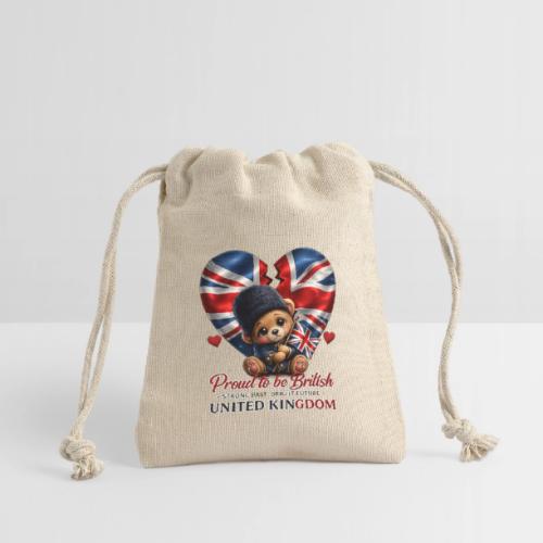 Proud to Be British Teddy Bear UK Patriot Gift - Reusable Gift Bag