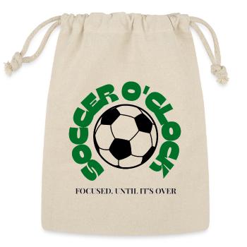 Soccer O'Clock – Focused Until It's Over | Soccer  - Reusable Gift Bag - Natural - Front