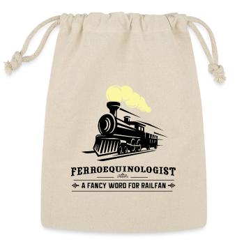 Ferroequinologist fancy word for railfan Railroad - Reusable Gift Bag - Natural - Front