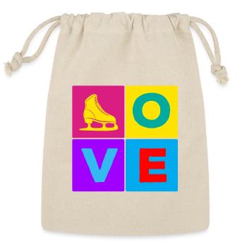 Love Figure Skating - Reusable Gift Bag - Natural - Front