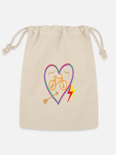 My bike is in my heart - Reusable Gift Bag - Natural