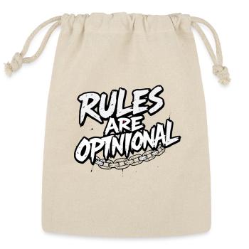 Rules Are Optional - Reusable Gift Bag - Natural - Front
