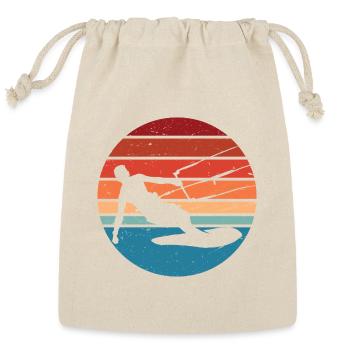 Sunset Kite Surf Silhouette - Reusable Gift Bag - Natural - Front