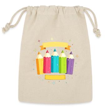 Colorful pens with stars  - Reusable Gift Bag - Natural - Front