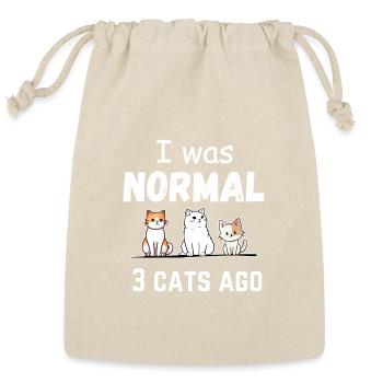 I Was Normal 3 Cats Ago Cat Lover T-Shirt - Reusable Gift Bag - Natural - Front