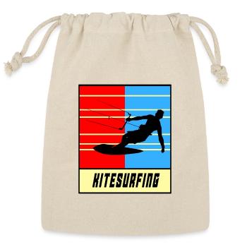 Retro Kitesurf Vibes - Reusable Gift Bag - Natural - Front