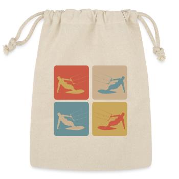Retro Kitesurf Vibes - Reusable Gift Bag - Natural - Front