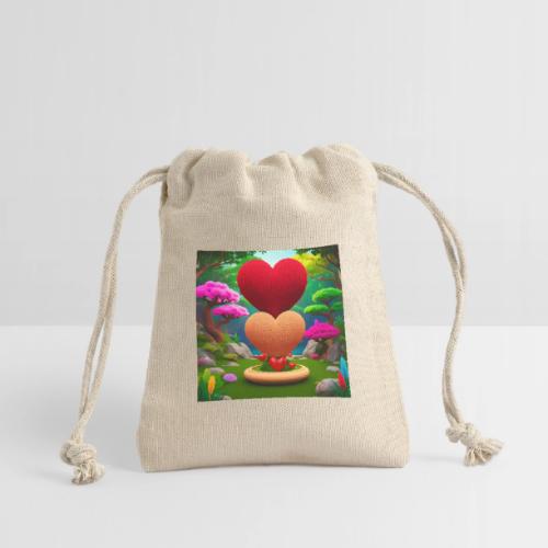 Double Heart, fantasy, nature and fantasy - Reusable Gift Bag