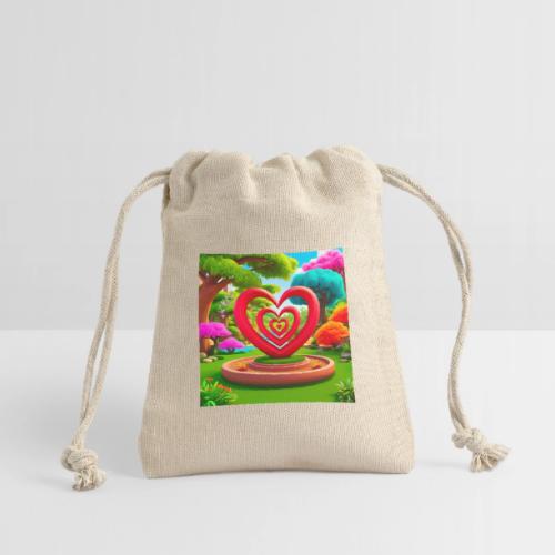 Triple heart landscape, nature, love, happiness - Reusable Gift Bag