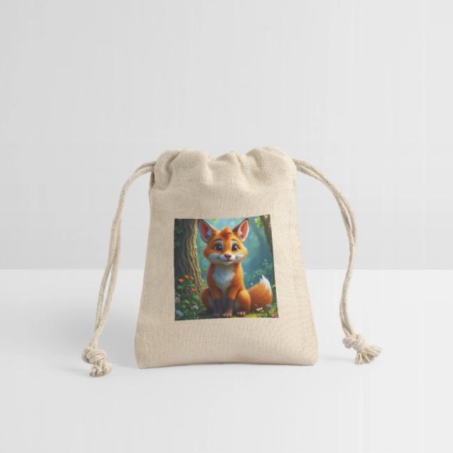 Magical fantasy fox in enchanted forest scene