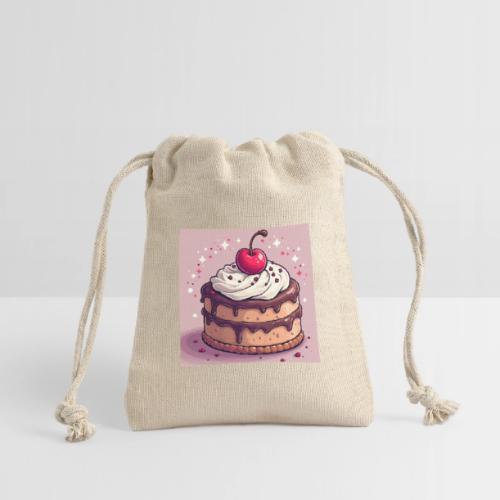Cherry‑Topped Celebration Cake Design - Reusable Gift Bag