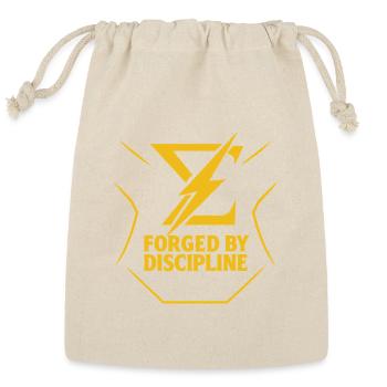 Forged by Discipline – Iron Will Gym Design - Reusable Gift Bag - Natural - Front