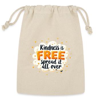 Kindness is Free Inspirational Quote Design - Reusable Gift Bag - Natural - Front