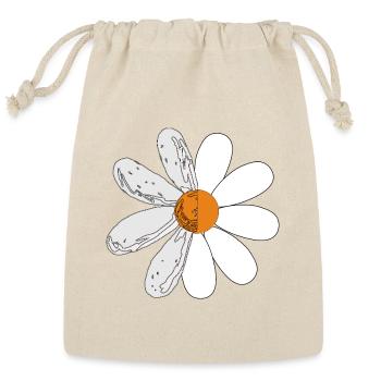 Unique Split Daisy – Cartoon & Art Design Tee - Reusable Gift Bag - Natural - Front