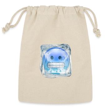 Ice Face emoticon - Reusable Gift Bag - Natural - Front
