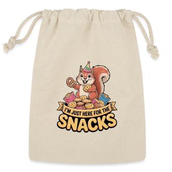 I'm Just Here for the Snacks Funny Foodie Quote - Reusable Gift Bag - Natural - Front