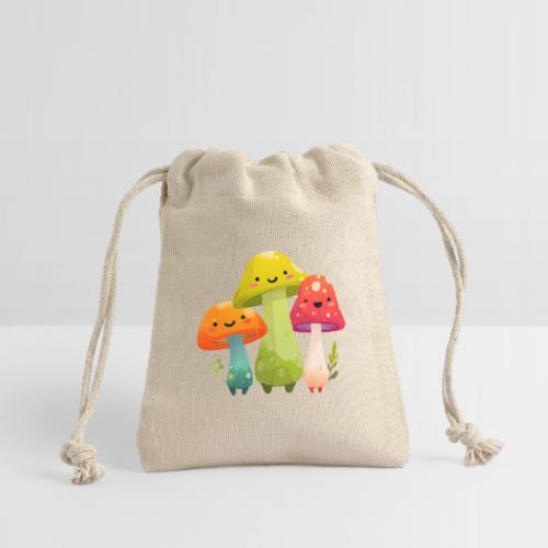 Trio of Happy Mushrooms - Reusable Gift Bag