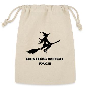 Resting Witch Face  - Reusable Gift Bag - Natural - Front