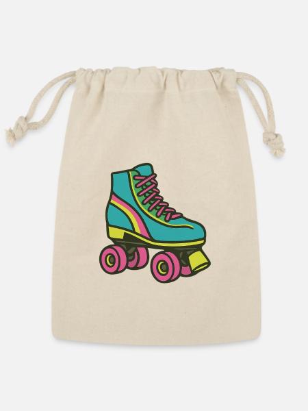 Teal Roller Skate Pop Art - Reusable Gift Bag - Natural