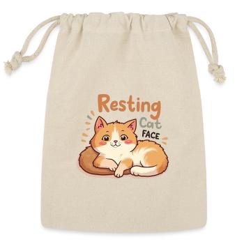 Resting Cat Face – Funny Meme - Reusable Gift Bag - Natural - Front