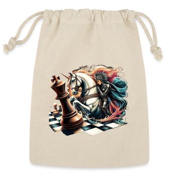 Knight Queen on Chessboard Battle - Reusable Gift Bag - Natural - Front