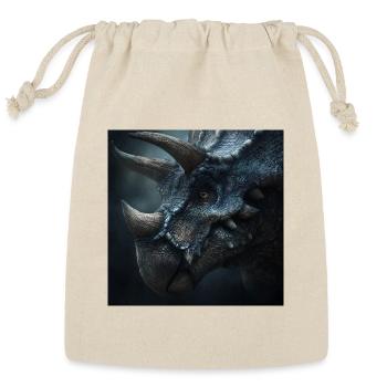 Triceratops Face - Reusable Gift Bag - Natural - Front