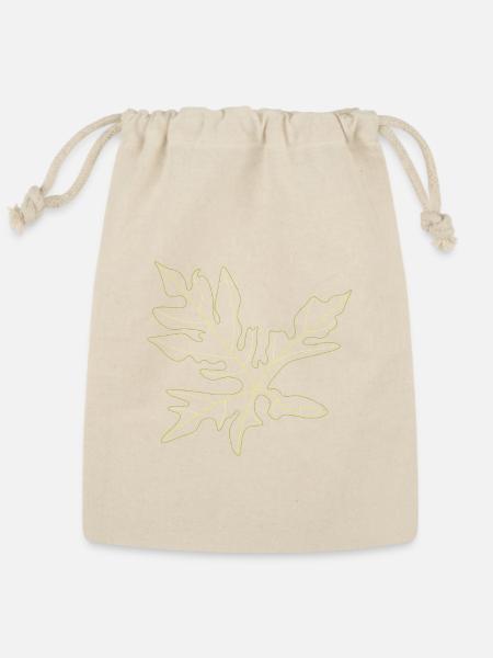 leaf_line - Reusable Gift Bag - Natural