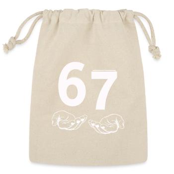 Funny Six Seven 6 7 Meme Gen Alpha Slang 6 7 Hands - Reusable Gift Bag - Natural - Front