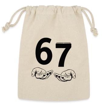 Funny Six Seven 6 7 Meme Gen Alpha Slang 6 7 Hands - Reusable Gift Bag - Natural - Front