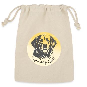 Guarded by Gold: Golden Retriever Badge - Reusable Gift Bag - Natural - Front