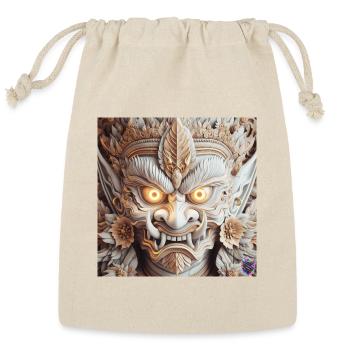 Golden Marble Guardian – Luxury Fantasy Art - Reusable Gift Bag - Natural - Front
