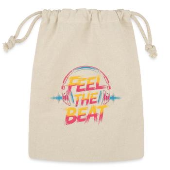 Feel the Beat: Vintage Music Vibes  - Reusable Gift Bag - Natural - Front