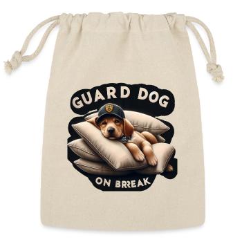Guard Dog On Break - Funny Sleeping Puppy Design - Reusable Gift Bag - Natural - Front